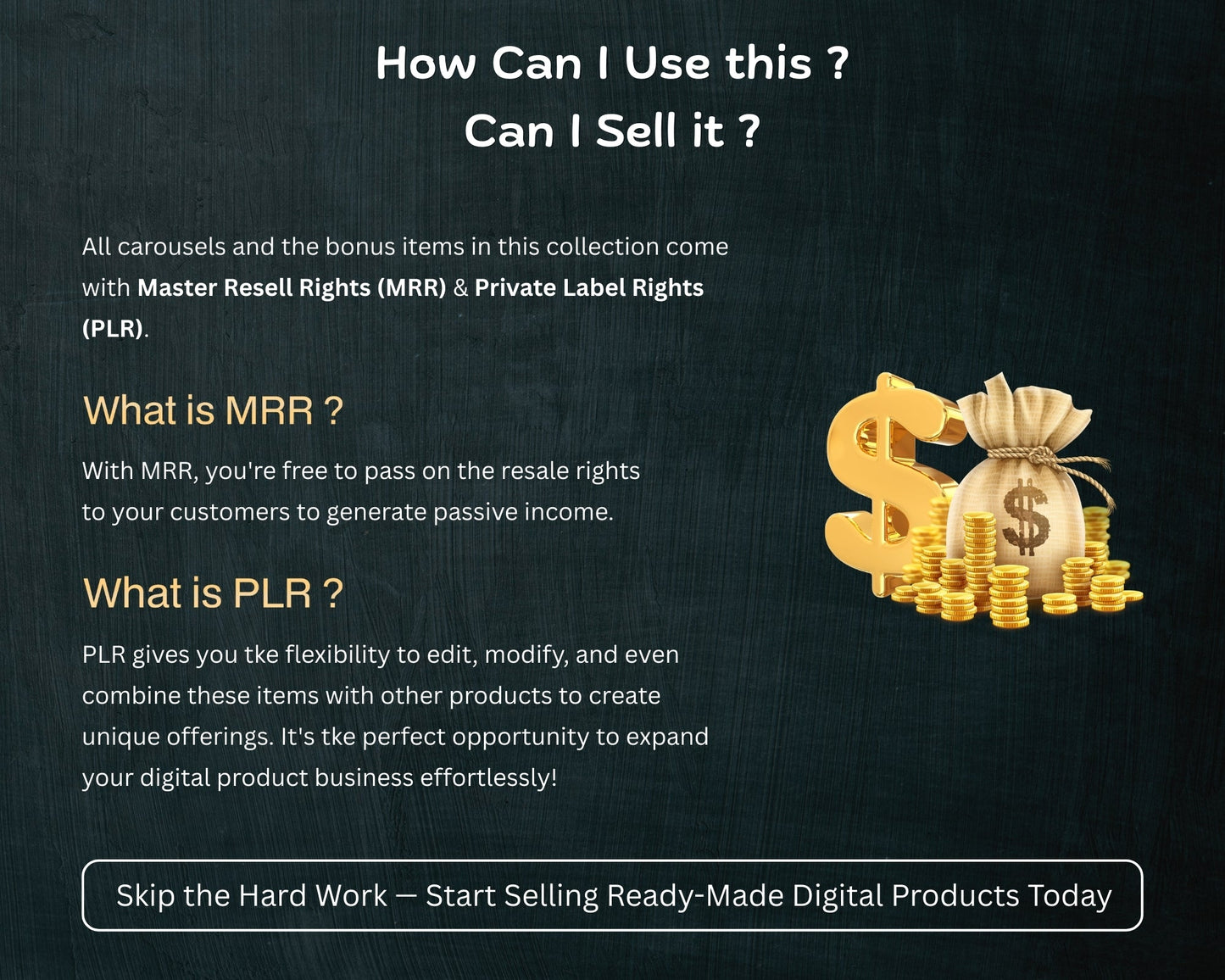 Screenshot of license files included PLR and MRR rights