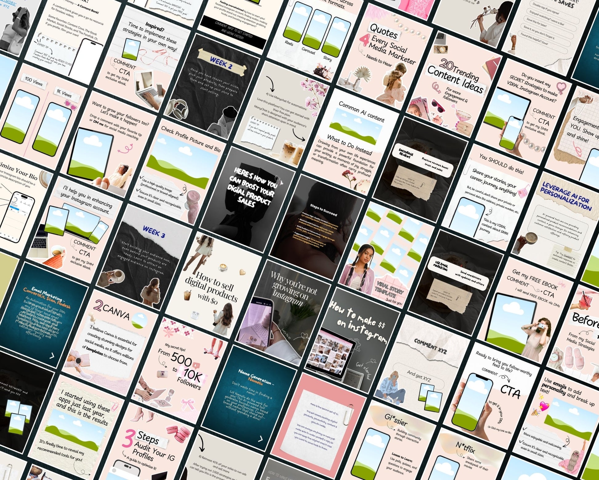Before and after branding customization using Canva templates