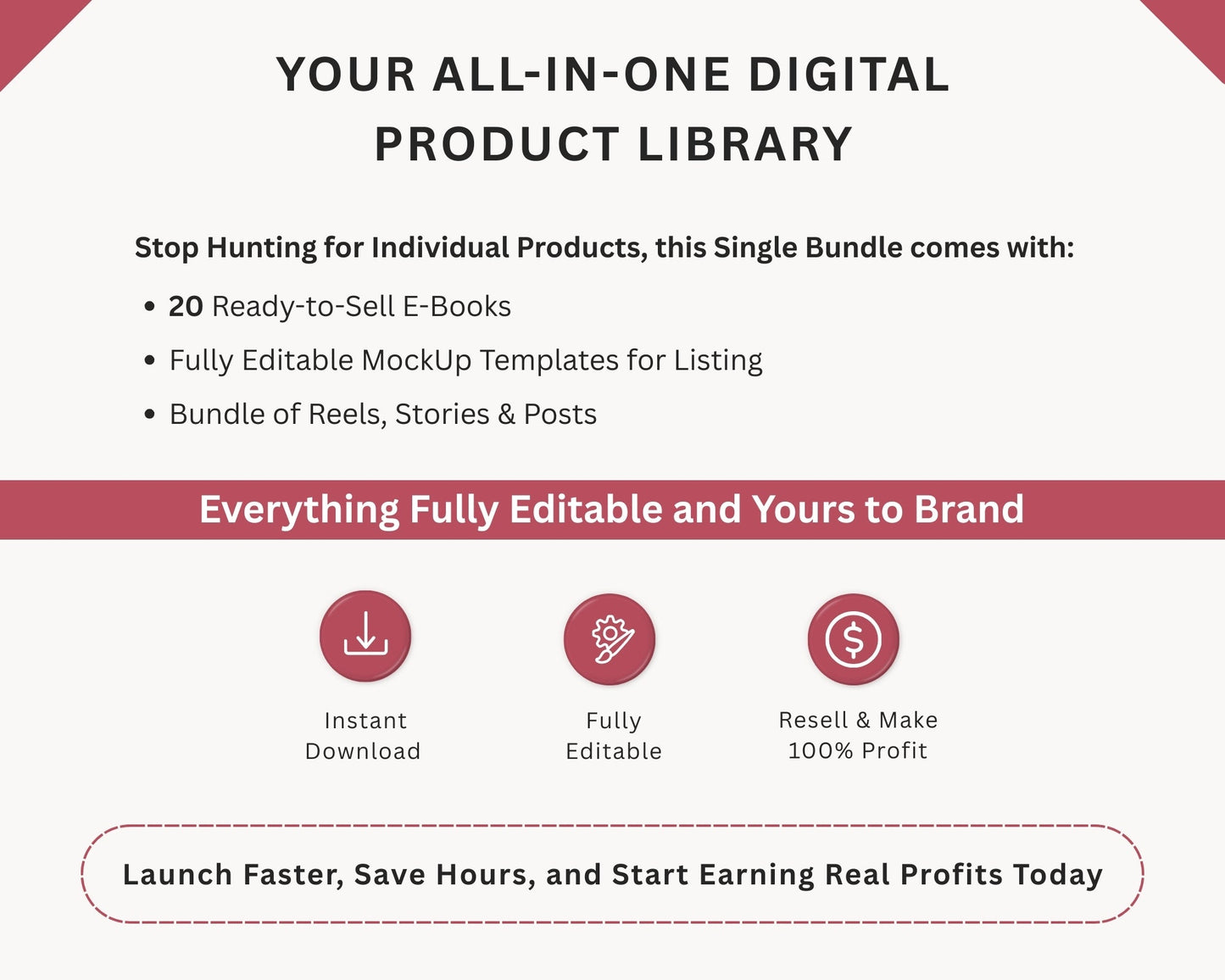 Digital business and marketing ebook topics included in the PLR bundle