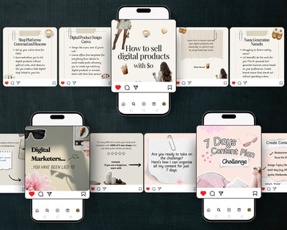 Carousel template slide showing quote style, aesthetic design, text overlay