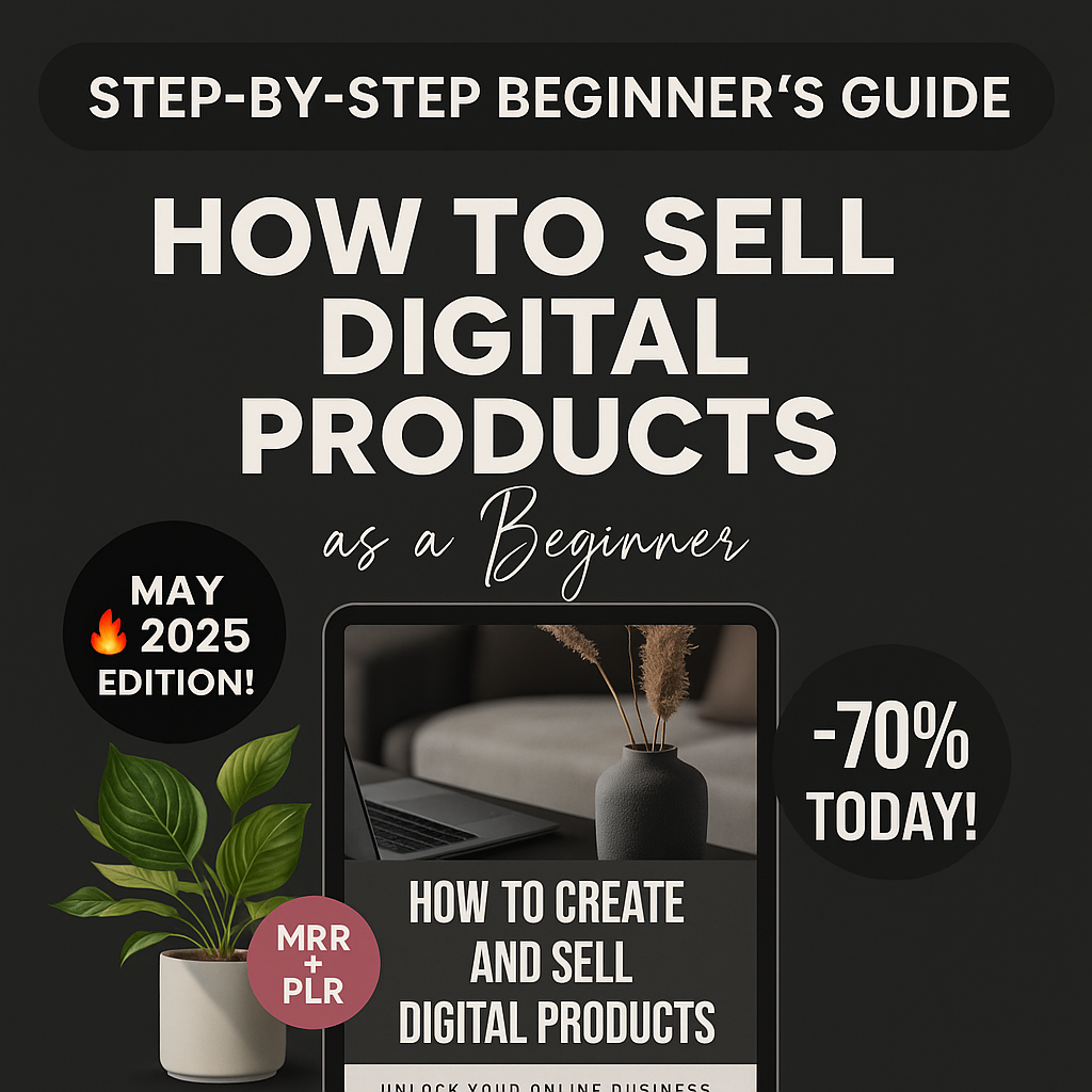 Visual roadmap showing steps to select, launch, and sell digital products profitably