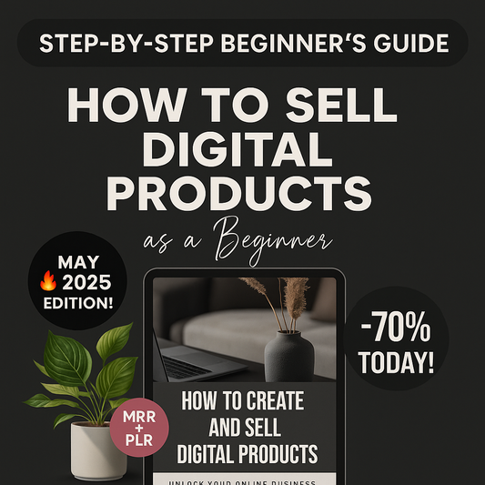 Visual roadmap showing steps to select, launch, and sell digital products profitably