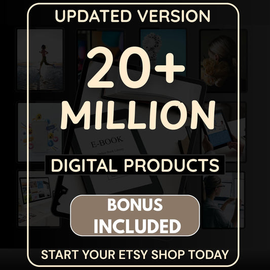 Preview of digital eBooks and templates included in the 20M+ digital products bundle with PLR and MRR rights