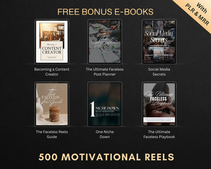 Downloadable faceless motivational reels bundle for content creators and resellers