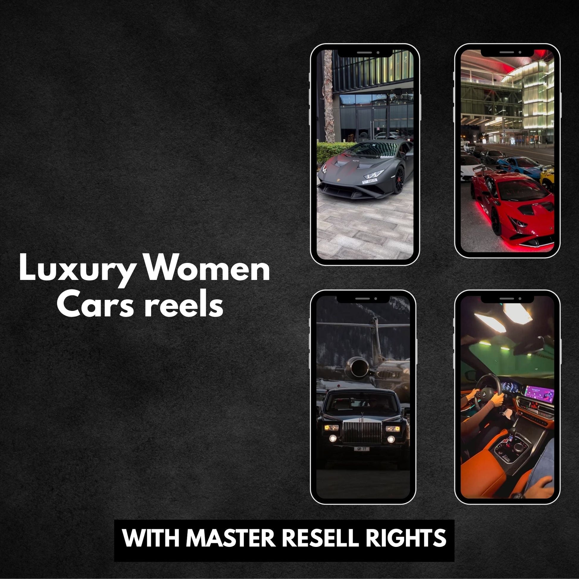 High-end design reel templates featuring gold, luxury, rich woman lifestyle