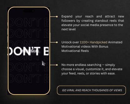 Inspiring quote displayed over a calming animated background for use in faceless reels bundle