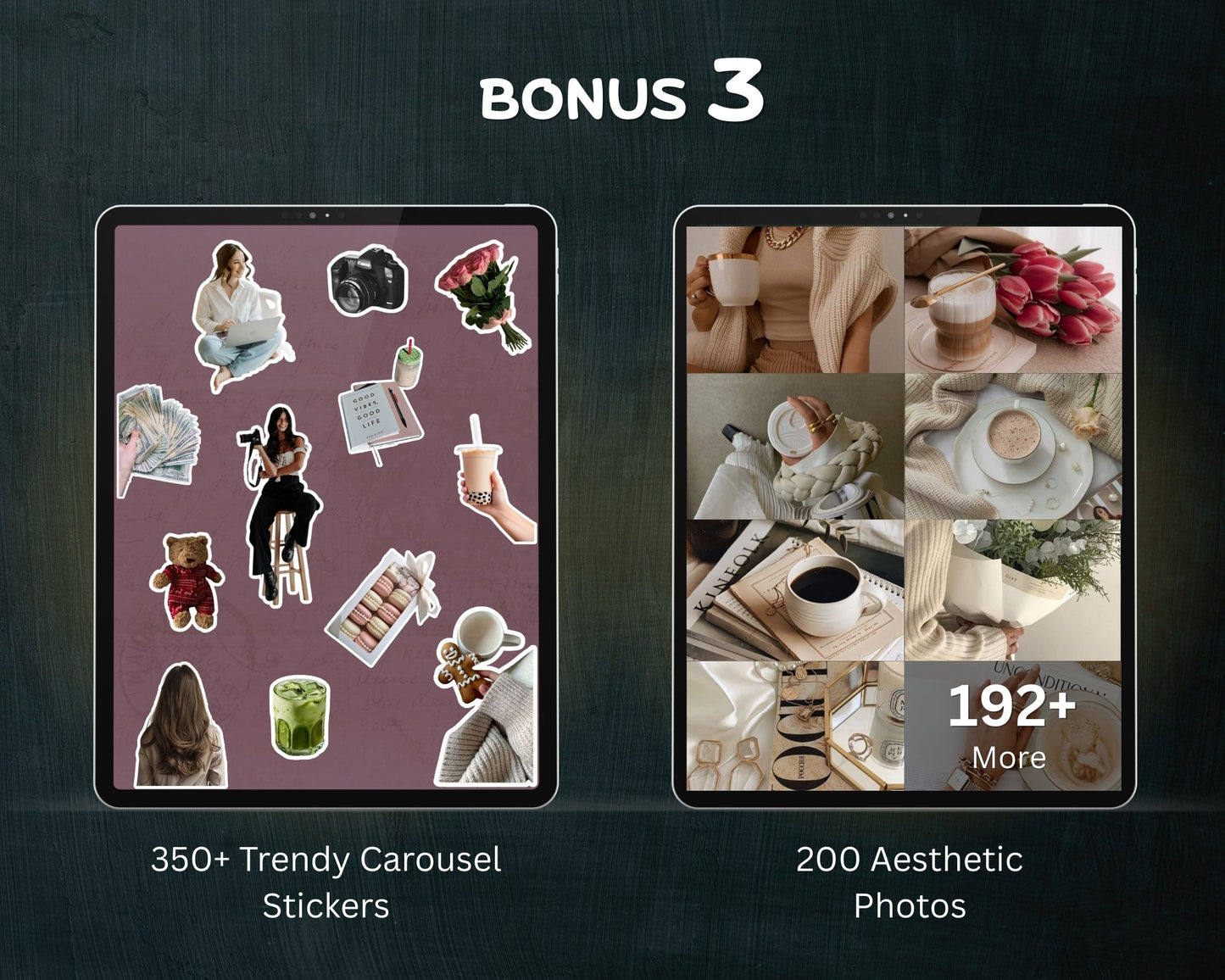 Instagram ready slides from the faceless motivational & aesthetic carousel templates