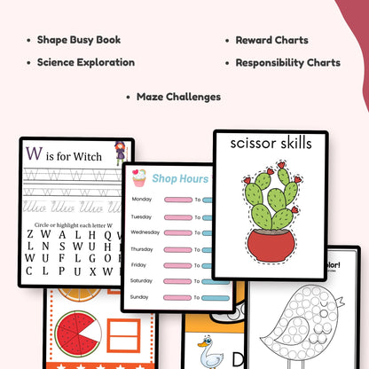 Downloadable kids educational worksheets and flashcards with PLR rights for learning and reselling