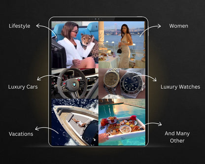 Preview of luxury reels bundle with PLR and MRR commercial rights