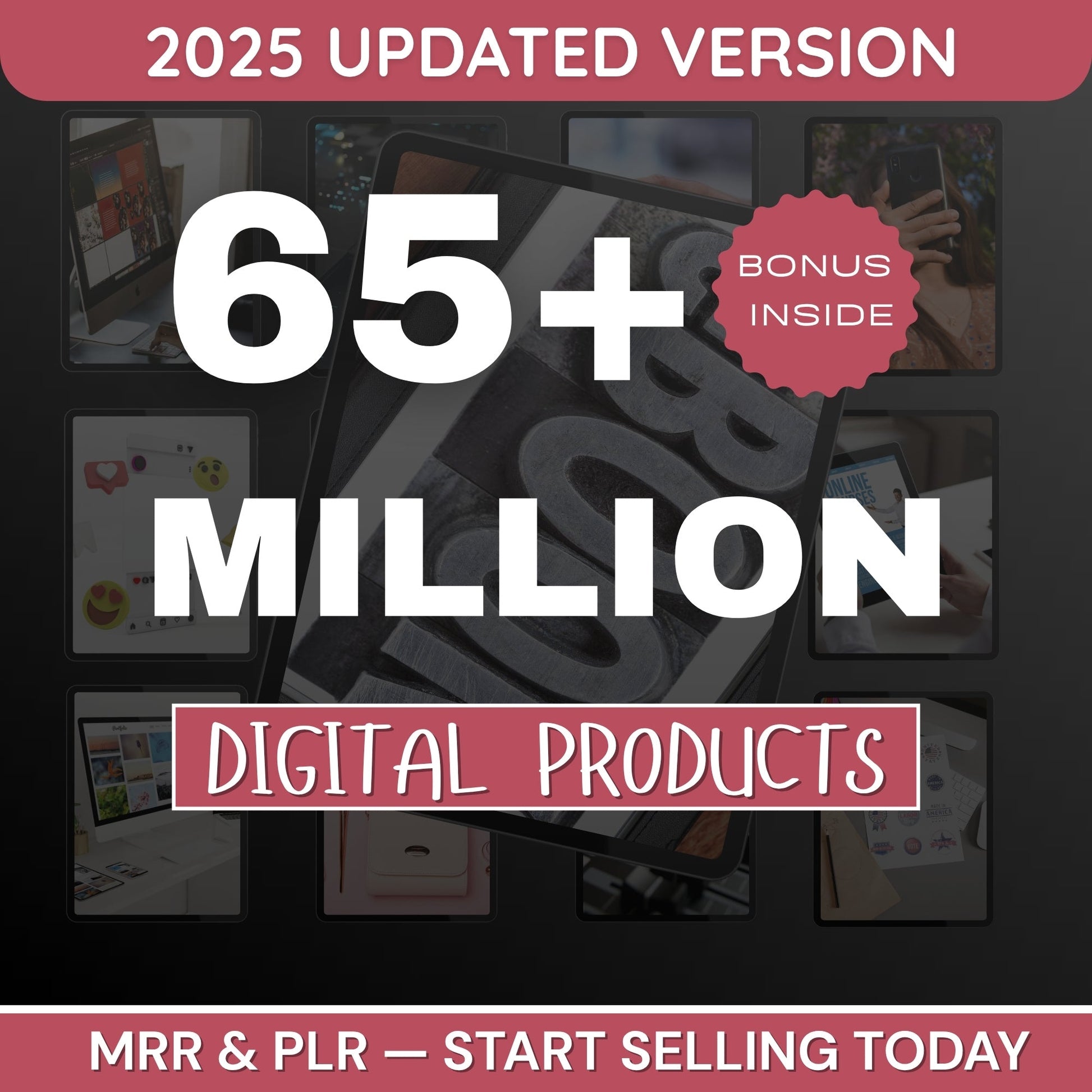 Preview of 65 million digital products bundle with eBooks, templates, courses and software