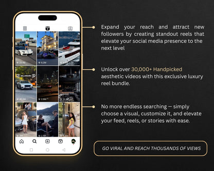 Faceless wealth and success reels designed for viral social media content