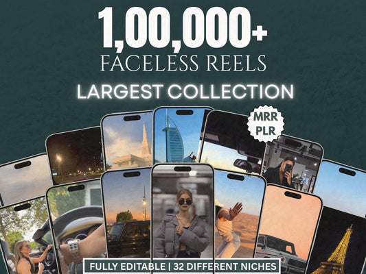 1,00,000+ Viral Rich Lifestyle Luxury Reels, Millionaire Aesthetic Videos, Profit Ultimate Reels, Faceless Marketing Reels, MRR & PLR Pack - MRR Products