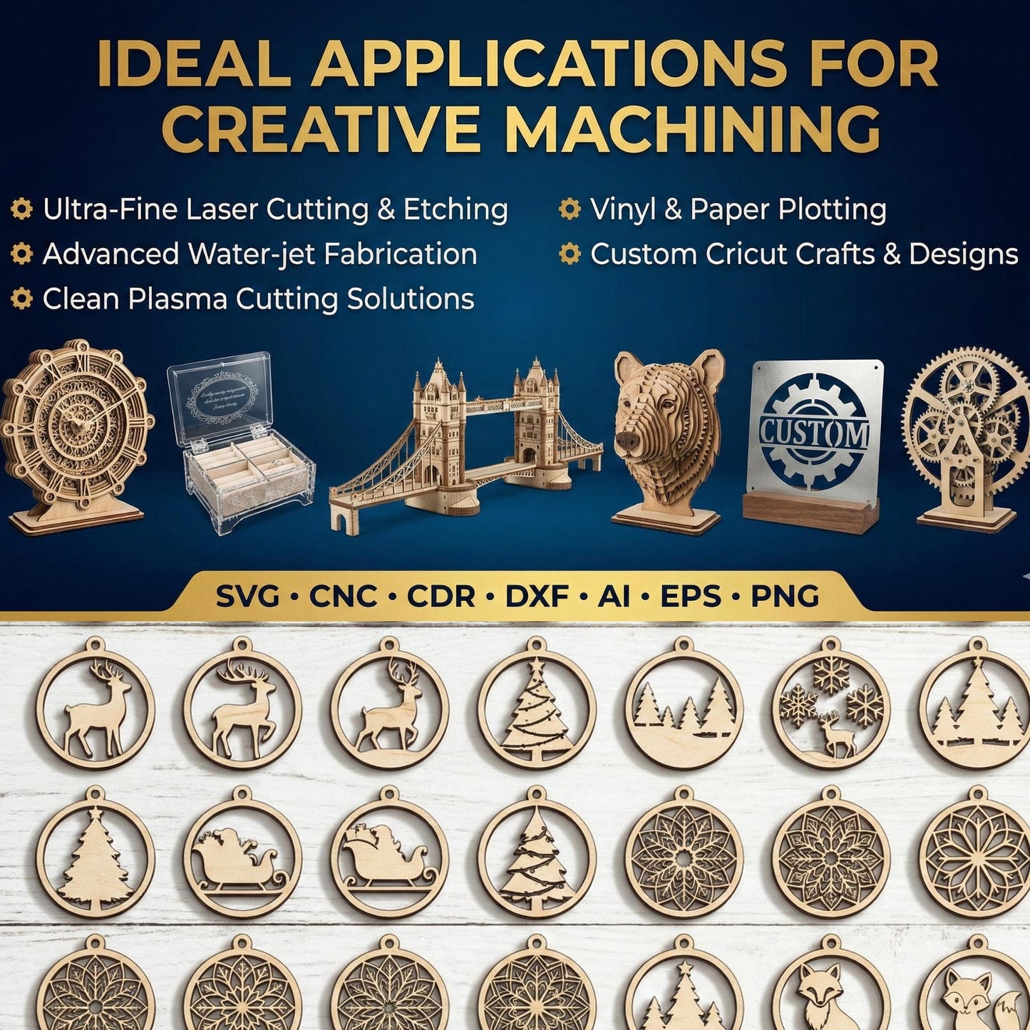 1000,000+ Laser Cut Files Bundle with commercial License | svg dxf cdr pdf AI EPS | Glowforge xTool CNC Engraving Designs, 200GB Mega Bundle - MRR Products